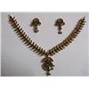 Image 1 : 164.95 CTW GOLD PLATED SAPPHIRE NECKLACE AND EARRING SE