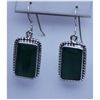 Image 1 : 55.05 CTW EMERALD EARRINGS .925 STERLING SILVER
