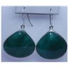 Image 1 : 94.80 CTW EMERALD EARRINGS .925 STERLING SILVER