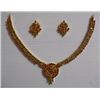 Image 1 : 190.80 CTW GOLD PLATED EMERALD RUBY NECKLACE AND EARRIN