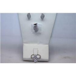 10.38 CTW CZ MICRO PAVE SETTING SET .925 STERLING SILVE