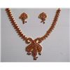 Image 1 : 193.80 CTW GOLD PLATED RUBY NECKLACE AND EARRING SET ST