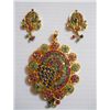 Image 1 : 149.10 CTW GOLD PLATED EMERALD/SAPPHIRE/RUBY PENDANT AN