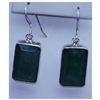 Image 1 : 48.45 CTW EMERALD EARRINGS .925 STERLINGSILVER