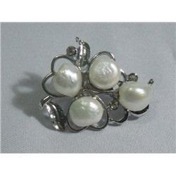 HEARTY WHITE KISHI PEARL CZ BROOCH AUTHENTIC PHILIPPINE