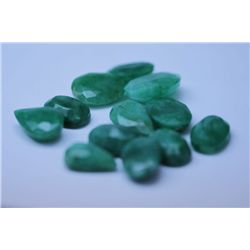 96.50 CTW AFRICAN EMERALD MIX SHAPES LOOSE STONES (12)