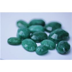 130.55 CTW AFRICAN EMERALD MIX SHAPES LOOSE STONES (12)