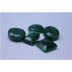 74.30 CTW AFRICAN EMERALD MIX SHAPES LOOSE STONES (5)