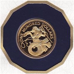 Barbados $100 Gold PF 1984, Triton