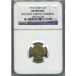 Cuba 2 pesos gold 1916, AU