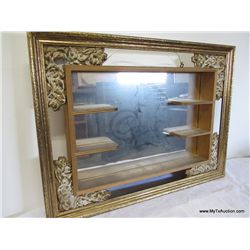 Vintage Gold Wood Mirror & Display Shadow Box