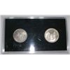 Image 2 : SILVER DOLLAR *100 YEARS* 1900 MORGAN & 2000 SILVER EAGLE SET! 2 COIN SET COMES IN HARD DISPLAY CASE