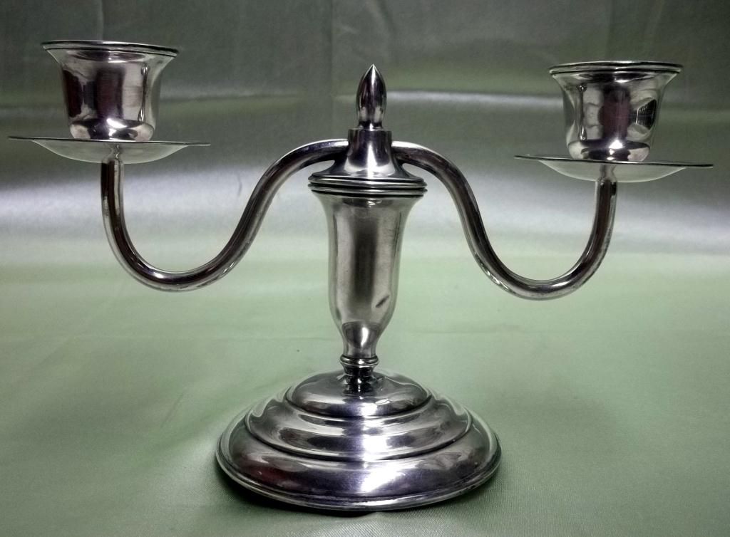 Weighted Sterling Silver 2 Arm Candelabra