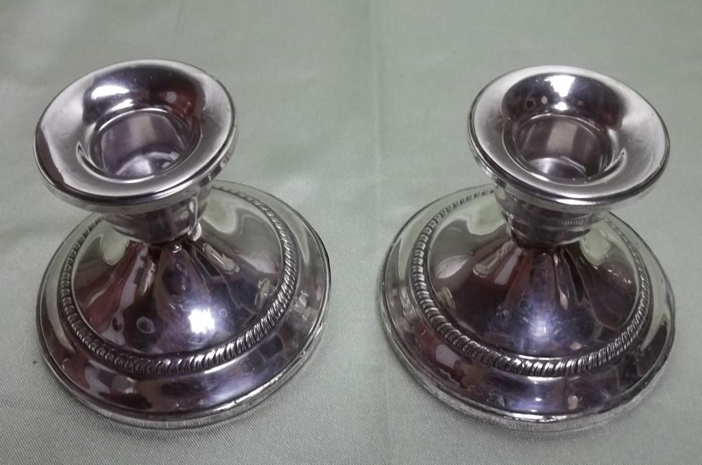 Pair Weighted Sterling Silver Candle Holders