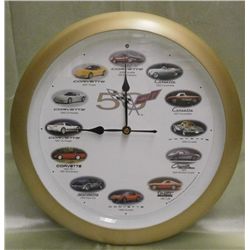 50th Anniversary Corvette Clock w/Engine Sounds