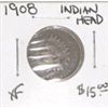 Image 1 : 1908 INDIAN HEAD PENNY RED BOOK VALUE IS $15.00 *RARE EXTRA FINE GRADE*!!