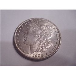 1902-O MORGAN SILVER DOLLAR, BU MS-63
