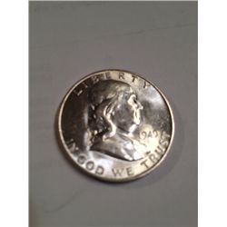 1949-D BU WALKING HALF SILVER DOLLAR