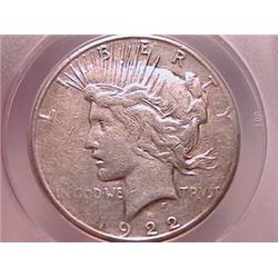 1922-S Peace Dollar ANACS XF40 Clnd