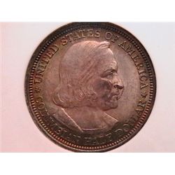 1893 Columbian Half Ch MS64 NGC Rainbow Peripheries