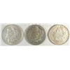 Image 1 : ( 3 ) THREE NICE CIRCULATED MORGAN SILVER DOLLARS