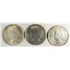 Image 1 : ( 3 ) NICE  CIRCULATED PEACE SILVER DOLLARS