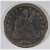 Image 1 : 1861  Seated Liberty quarter   F/VF GREAT CIVIL WAR ITEM