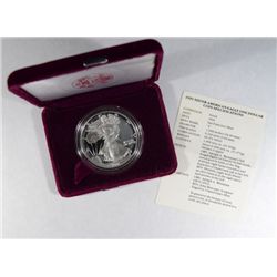 1991  Silver proof Eagle no Box with papers  Est  $65-$70