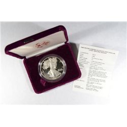 1988  Silver proof Eagle no Box with papers  Est  $65-$70