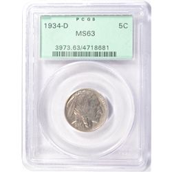 1934D Buffalo nickel  PCGS63