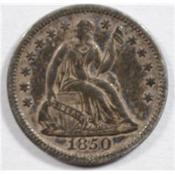 1850  1/2 dime AU all original