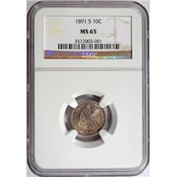 1891S Seated dime NGC65  RARE RARE RARE--DO NOT FIND THIS SERIES IN THIS GRADE