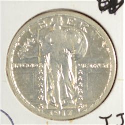 1917 S TYPE 2 STANDING LIBERTY QUARTER AU