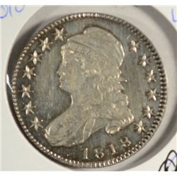 1818 BUST HALF DOLLAR UNC, PROOF-LIKE, RARE + NICE!