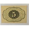 Image 2 : First issue fractional currency 5 ct Washington CU  est  $80-$90