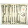 Image 1 : ( 10 ) TEN U.S. $2.00 RED SEAL NOTES  IN GOOD OR BETTER CONDITION