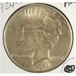 1924 S PEACE DOLLAR AU NICE!