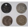 Image 1 : 3 CENT SILVER 1852, 1855, 1 NO DATE, 1 NO DATE WITH HOLE
