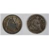 Image 1 : 1857 SEATED HALF DIME VG, & NO DATE SEATED HALF DIME STARS OBVERSE
