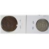 Image 2 : 1864 2 CENT DAMAGED  AND 1866 3 CENT NICKEL F/VF