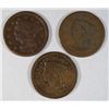Image 1 : 1847 VG, 1850 AG, 1851 VG/F LARGE CENTS