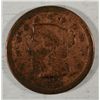 Image 1 : 1857 large penny VG but lite dmg rev scarce date  UNATTRIBUTED   est $75-$80