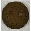 Image 2 : 1857 large penny VG but lite dmg rev scarce date  UNATTRIBUTED   est $75-$80