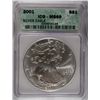 Image 1 : 2001  silver Eagle  ICG69  est $50-$60