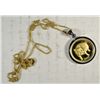 Image 1 : A BEAUTIFUL NECKLACE CHINESE  "PIG" 1/10 OZ .999 GOLD & .925 STERLING CHAIN