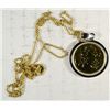 Image 2 : A BEAUTIFUL NECKLACE CHINESE  "PIG" 1/10 OZ .999 GOLD & .925 STERLING CHAIN