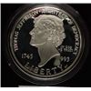Image 2 : 1993 THOMAS JEFFERSON (ISSUED IN 94) PROOF COMMEMORATIVE SILVER DOLLAR
