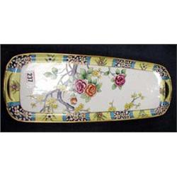 A Noritake hand painted tray, c1910.