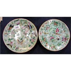 Two early hand painted Chinese plates.