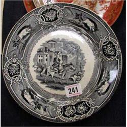 A black and white, c1820, transfer printed plate.